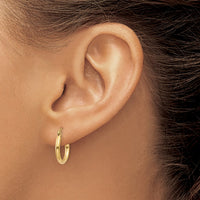 Load image into Gallery viewer, 14k Polished 2x15mm Lightweight Tube Hoop Earrings
