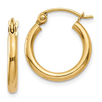 Load image into Gallery viewer, 14k Polished 2x15mm Lightweight Tube Hoop Earrings

