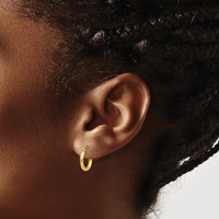 Load image into Gallery viewer, 14k Polished 2x12mm Tube Hoop Earrings
