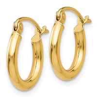Load image into Gallery viewer, 14k Polished 2x12mm Lightweight Tube Hoop Earrings
