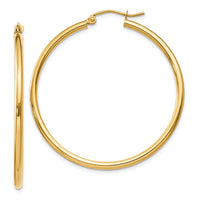 Load image into Gallery viewer, 14k Polished 2x40mm Lightweight Tube Hoop Earrings
