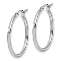 Load image into Gallery viewer, 10K White Gold Polished Hinged Hoop Earrings
