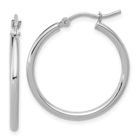 Load image into Gallery viewer, 10K White Gold Polished Hinged Hoop Earrings
