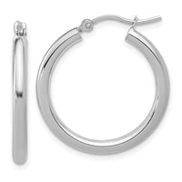 Load image into Gallery viewer, 10K White Gold Polished Hinged Hoop Earrings
