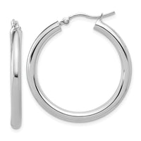 Load image into Gallery viewer, 10K White Gold Polished Hinged Hoop Earrings
