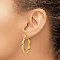 Load image into Gallery viewer, 10K Polished Hinged Hoop Earrings
