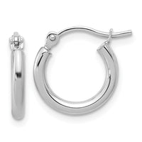 Load image into Gallery viewer, 10K White Gold Polished Hinged Hoop Earrings

