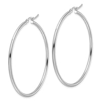 Load image into Gallery viewer, 10K White Gold Polished Hinged Hoop Earrings
