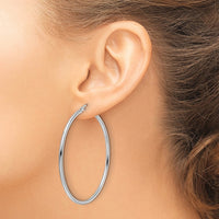 Load image into Gallery viewer, 10K White Gold Polished Hinged Hoop Earrings
