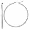 10K White Gold Polished Hinged Hoop Earrings