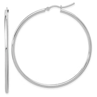 Load image into Gallery viewer, 10K White Gold Polished Hinged Hoop Earrings
