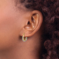 Load image into Gallery viewer, 10K Two-tone D/C Hinged Hoop Earrings
