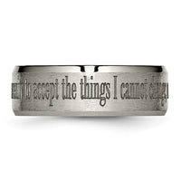 Load image into Gallery viewer, Chisel Titanium Brushed and Polished Serenity Laser Design 8mm Beveled Band
