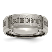Load image into Gallery viewer, Chisel Titanium Brushed and Polished Serenity Laser Design 8mm Beveled Band
