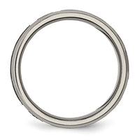 Load image into Gallery viewer, Chisel Titanium Brushed and Polished Cross Laser Design 8mm Beveled Edge Band
