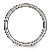 Load image into Gallery viewer, Chisel Titanium Brushed and Polished Flames Laser Design 8mm Beveled Edge Band
