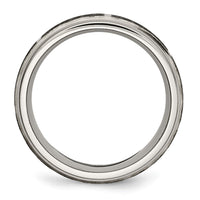 Load image into Gallery viewer, Chisel Titanium Brushed and Polished Celtic Laser Design 8mm Ridged Edge Band
