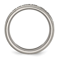 Load image into Gallery viewer, Chisel Titanium Brushed and Polished Serenity Laser Design 8mm Ridged Edge Band
