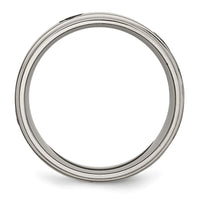 Load image into Gallery viewer, Chisel Titanium Brushed and Polished Masonic Laser Design 8mm Ridged Edge Band
