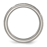 Load image into Gallery viewer, Chisel Titanium Brushed and Polished Claddagh Laser Design 8mm Ridged Edge Band
