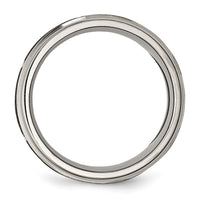 Load image into Gallery viewer, Chisel Titanium Brushed and Polished Flame Laser Design 8mm Ridged Edge Band
