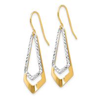 Load image into Gallery viewer, 10K Two-tone D/C Shepherd Hook Dangle Earrings
