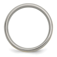 Load image into Gallery viewer, Chisel Titanium Brushed with 14k Gold Inlay 6mm Grooved Band
