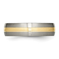 Load image into Gallery viewer, Chisel Titanium Brushed with 14k Gold Inlay 6mm Grooved Band
