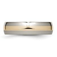 Load image into Gallery viewer, Chisel Titanium Polished with 14k Gold Inlay 6mm Band
