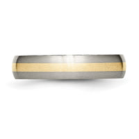 Load image into Gallery viewer, Chisel Titanium Brushed with 14k Gold Inlay 5mm Band
