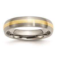 Load image into Gallery viewer, Chisel Titanium Brushed with 14k Gold Inlay 5mm Band
