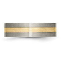 Load image into Gallery viewer, Chisel Titanium Brushed with 14k Gold Inlay 6mm Flat Band
