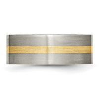 Load image into Gallery viewer, Chisel Titanium Brushed with 14k Gold Inlay 8mm Flat Band
