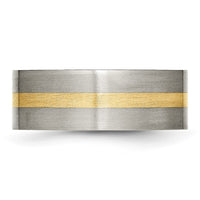 Load image into Gallery viewer, Chisel Titanium Brushed with 14k Gold Inlay 8mm Flat Band
