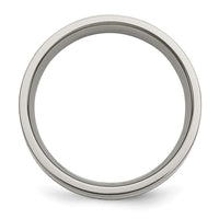 Load image into Gallery viewer, Chisel Titanium Polished with 14k Gold Inlay 6mm Flat Band
