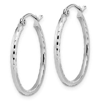 Load image into Gallery viewer, 10K White Gold D/C Hinged Hoop Earrings
