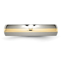 Load image into Gallery viewer, Chisel Titanium Polished with 14k Gold Inlay 5mm Band
