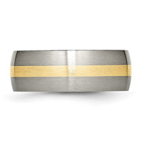 Load image into Gallery viewer, Chisel Titanium Brushed with 14k Gold Inlay 8mm Band

