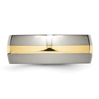 Load image into Gallery viewer, Chisel Titanium Polished with 14k Gold Inlay 8mm Band
