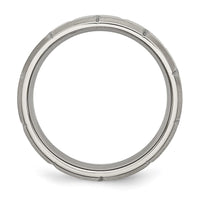 Load image into Gallery viewer, Chisel Titanium Brushed 6mm Beveled Edge Notched Band
