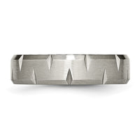Load image into Gallery viewer, Chisel Titanium Brushed 6mm Beveled Edge Notched Band
