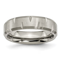 Load image into Gallery viewer, Chisel Titanium Brushed 6mm Beveled Edge Notched Band

