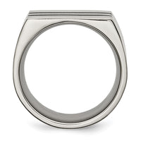 Load image into Gallery viewer, Chisel Titanium Brushed Black Enamel Stripes 10mm Band
