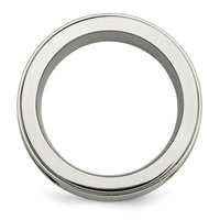 Load image into Gallery viewer, Chisel Titanium Polished Black IP-plated Cables 1/20 Carat Diamond 10mm Band
