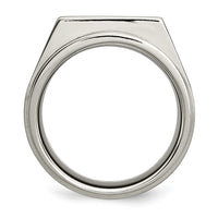 Load image into Gallery viewer, Chisel Titanium Satin and Polished 1/20 Carat Diamond Signet Band
