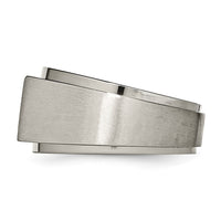 Load image into Gallery viewer, Chisel Titanium Satin and Polished 1/20 Carat Diamond Signet Band
