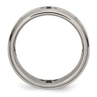 Load image into Gallery viewer, Chisel Titanium Brushed and Polished 1/20 Carat Diamond Cross Cut Out 7mm Band

