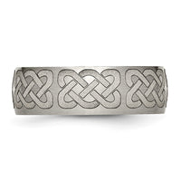 Load image into Gallery viewer, Chisel Titanium Brushed Celtic Laser Design 8mm Band
