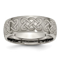 Load image into Gallery viewer, Chisel Titanium Brushed Celtic Laser Design 8mm Band
