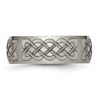Load image into Gallery viewer, Chisel Titanium Brushed Celtic Laser Design 8mm Band
